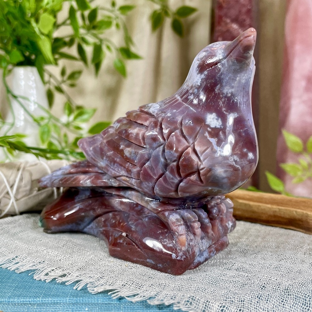 0631 Ocean Jasper Crystal Bird Carving